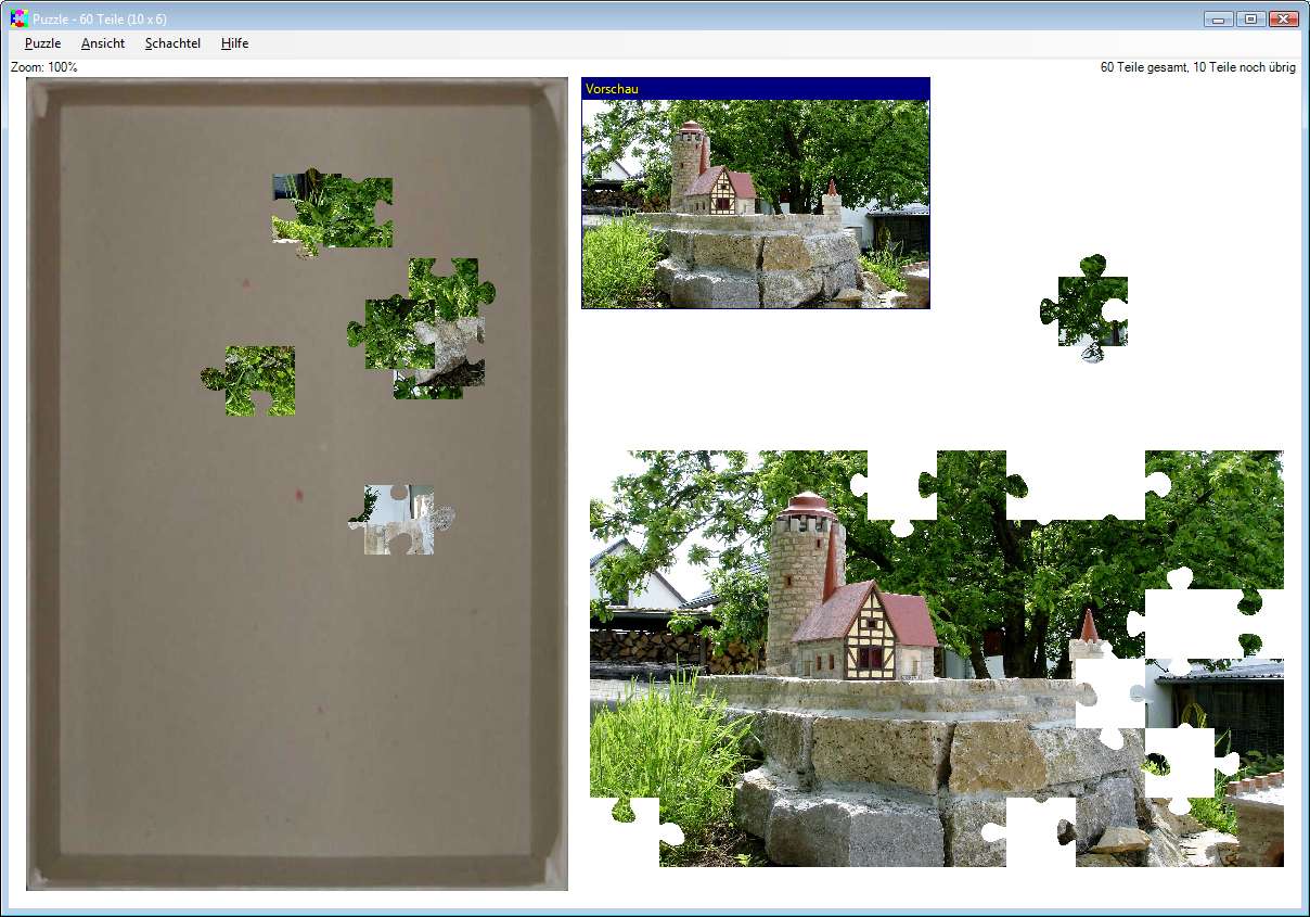 Burgmodell als Puzzle